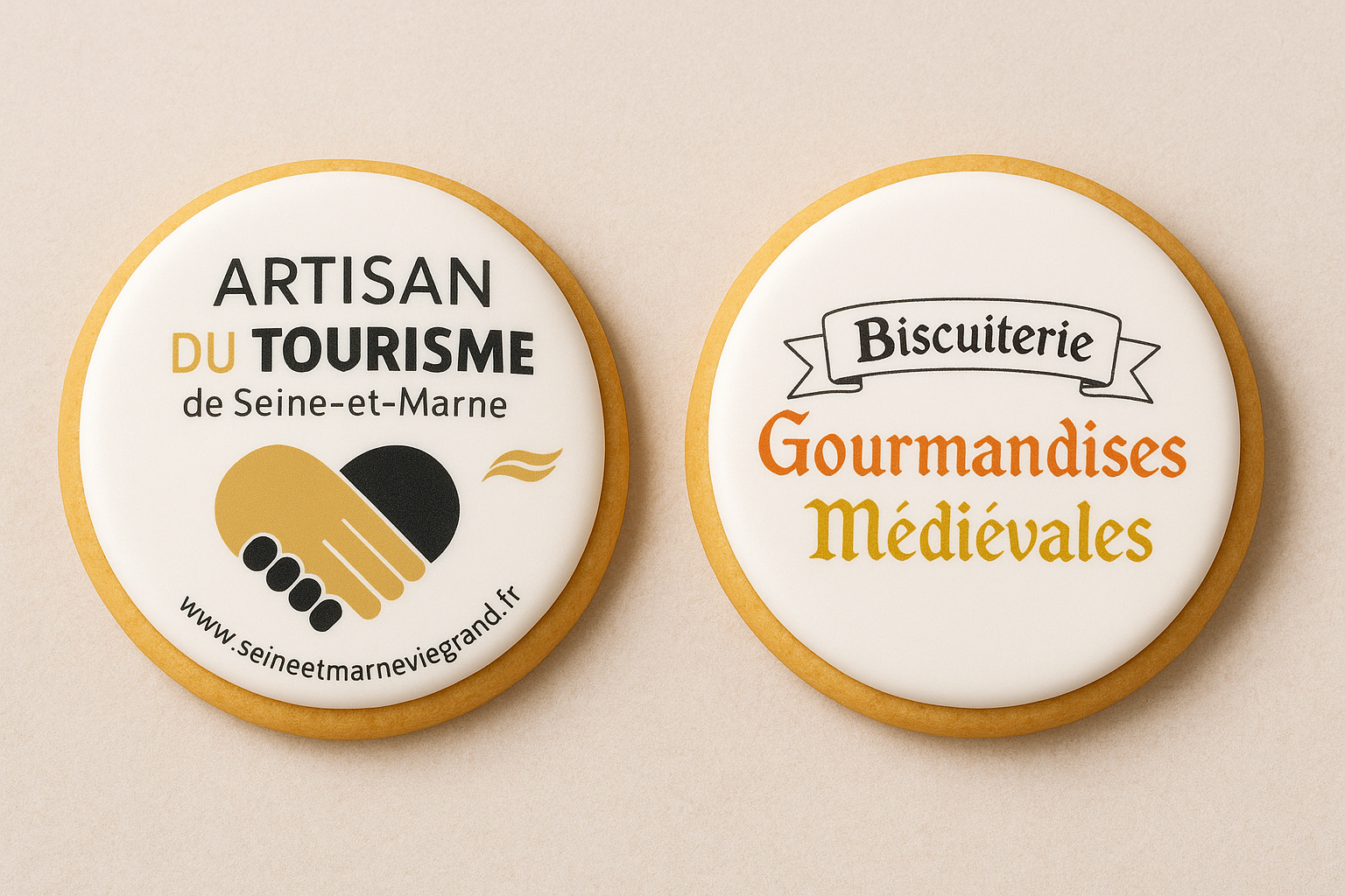 Biscuits décorés avec logos